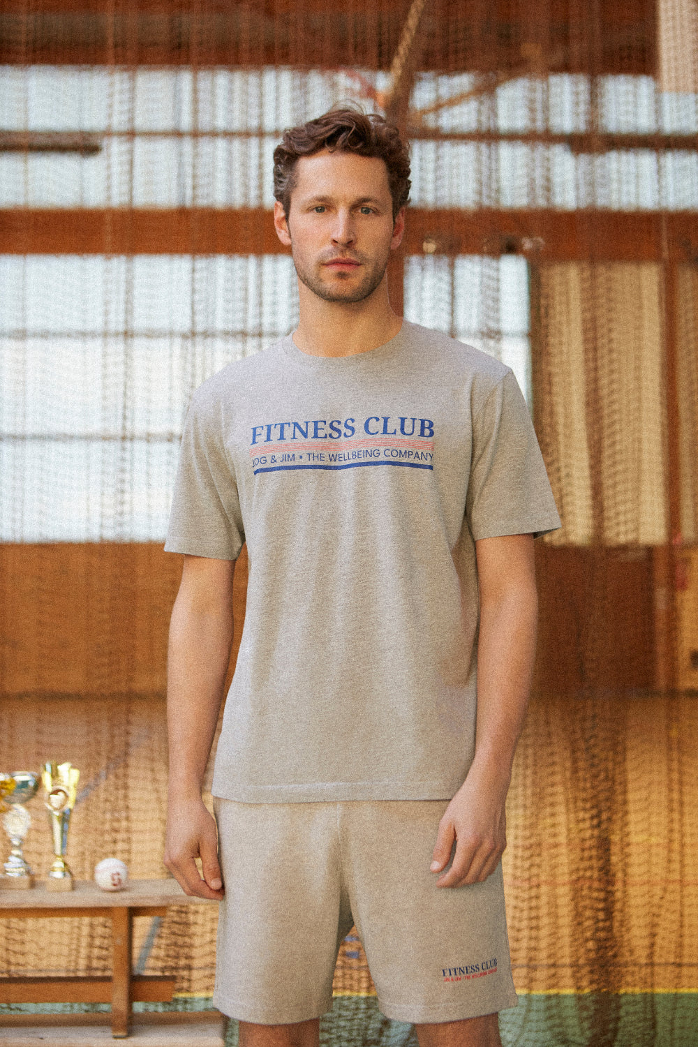 JOG & JIM- T-SHIRT GRIS FITNESS CLUB- T-shirt