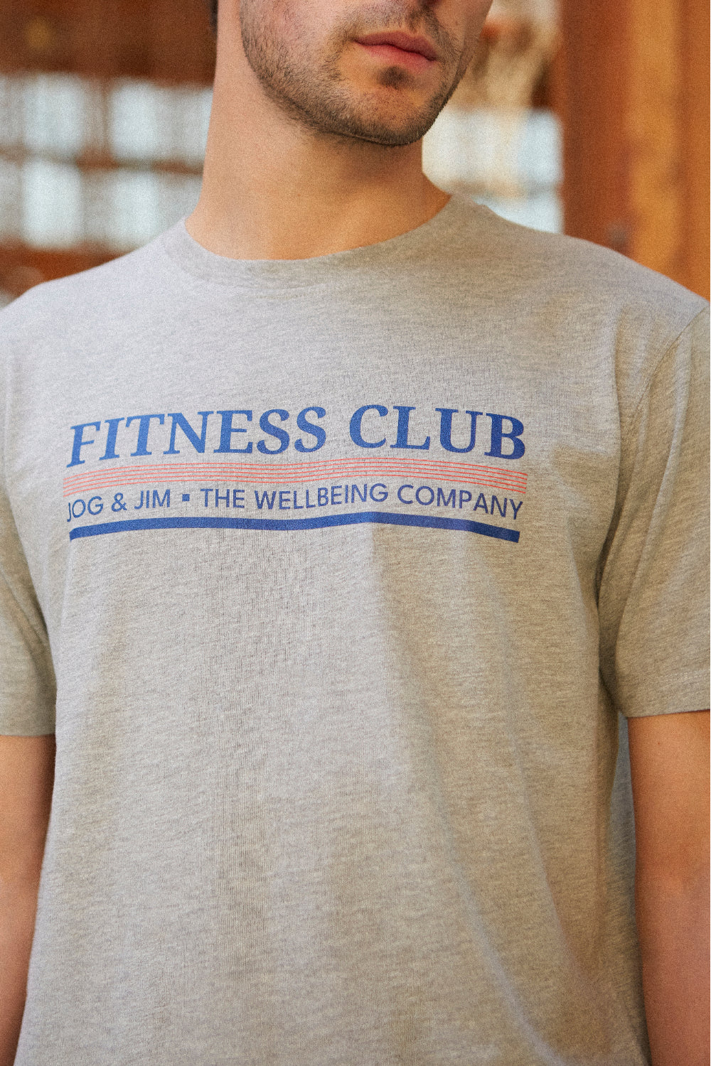 JOG & JIM- T-SHIRT GRIS FITNESS CLUB- T-shirt