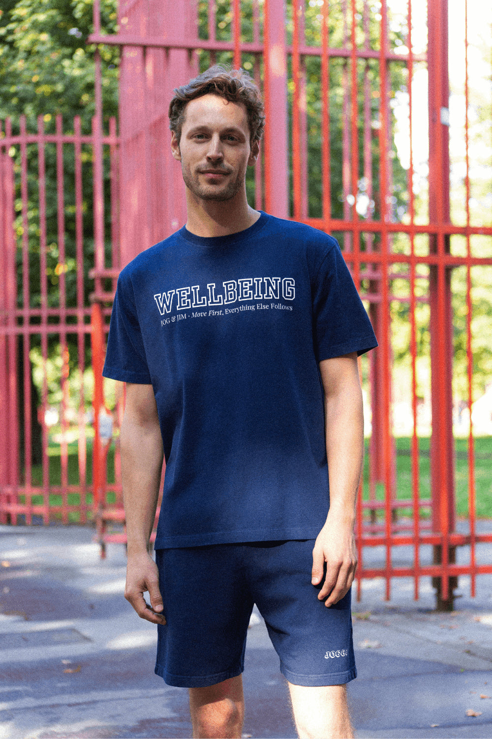 JOG & JIM- T-SHIRT BLEU WELLBEING- T-shirt